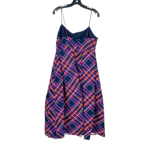 NWT SACHIN + BABI Dress Audra Plaid Midi Party Navy Blue Fit Flare 10 - Picture 4 of 10